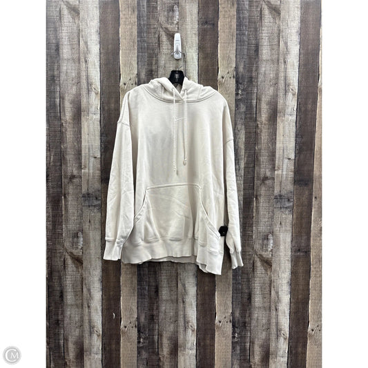Athletic Sweatshirt Hoodie By Nike In Beige, Size: 2x