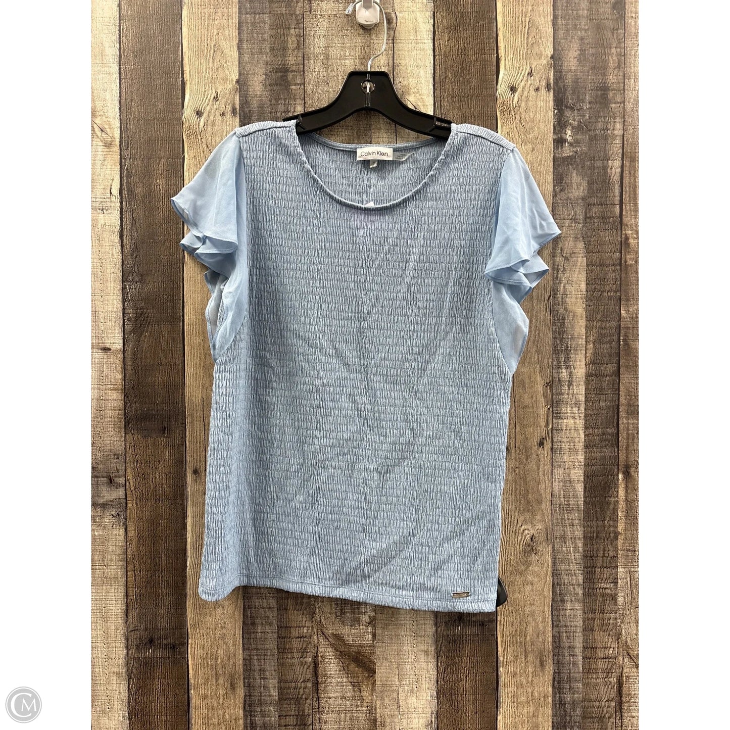 Top Short Sleeve By Calvin Klein In Blue, Size: M