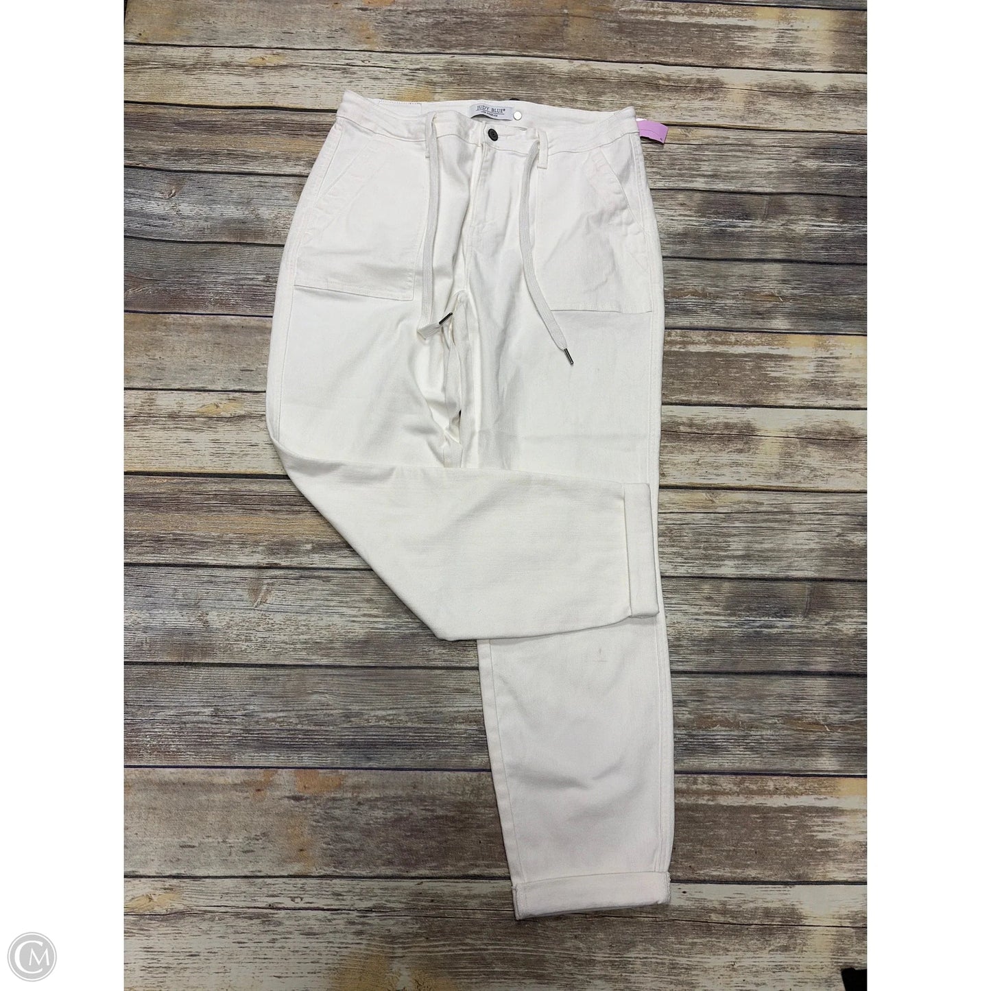 Jeans Straight By Judy Blue In White Denim, Size: 12
