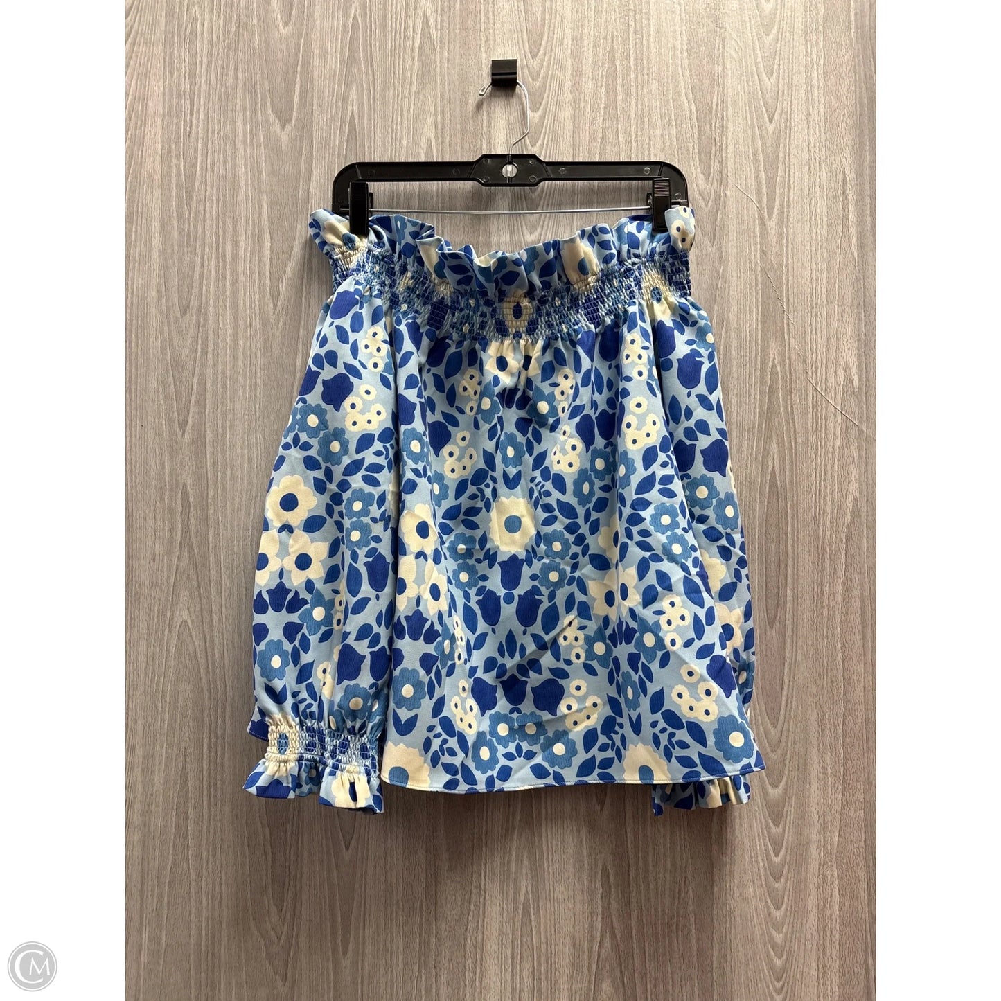Top Long Sleeve By Tuckernuck In Blue & White, Size: S