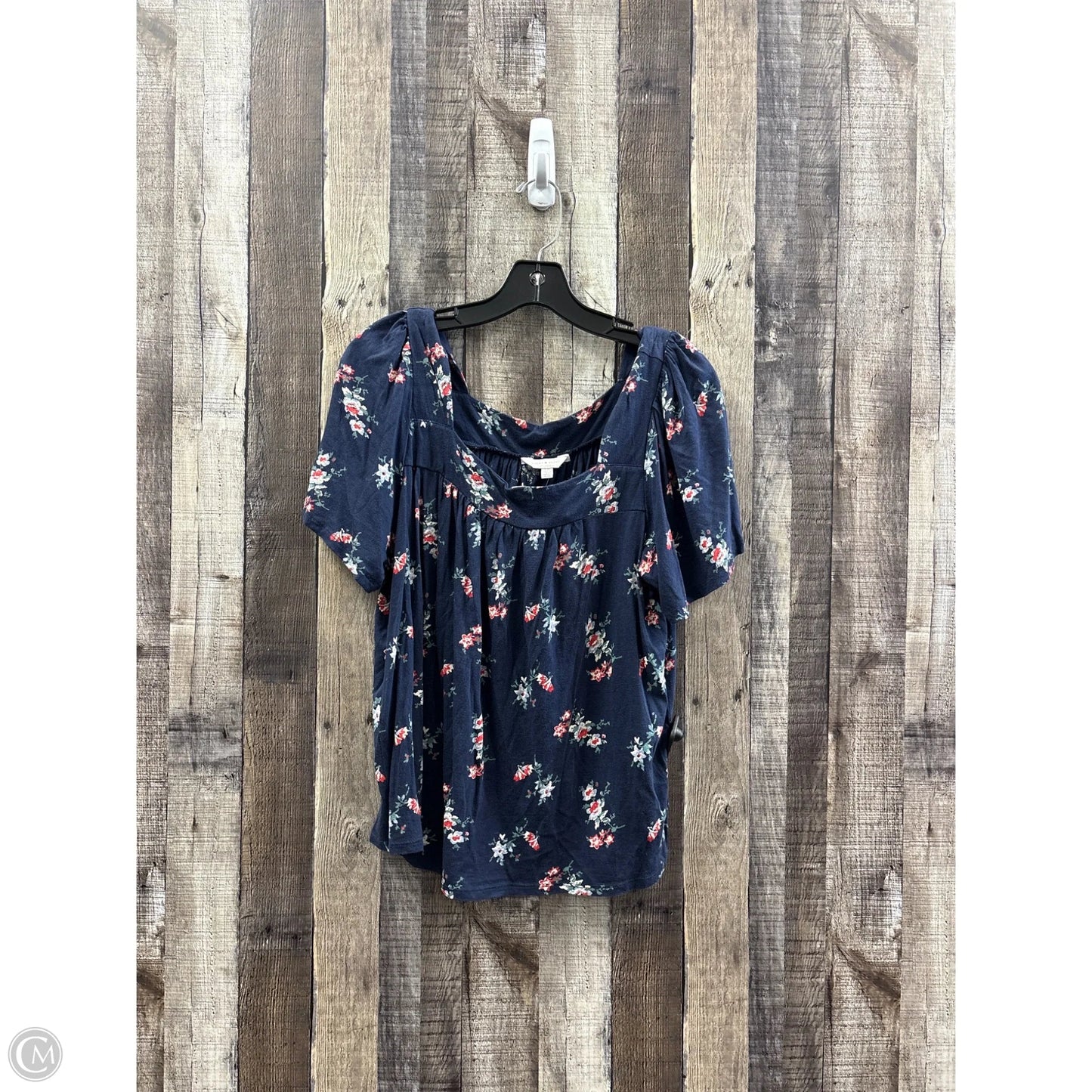 Top Short Sleeve By Lucky Brand In Floral Print, Size: L