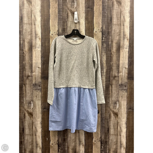 Dress Casual Midi By J. Crew In Blue & Grey, Size: Xs
