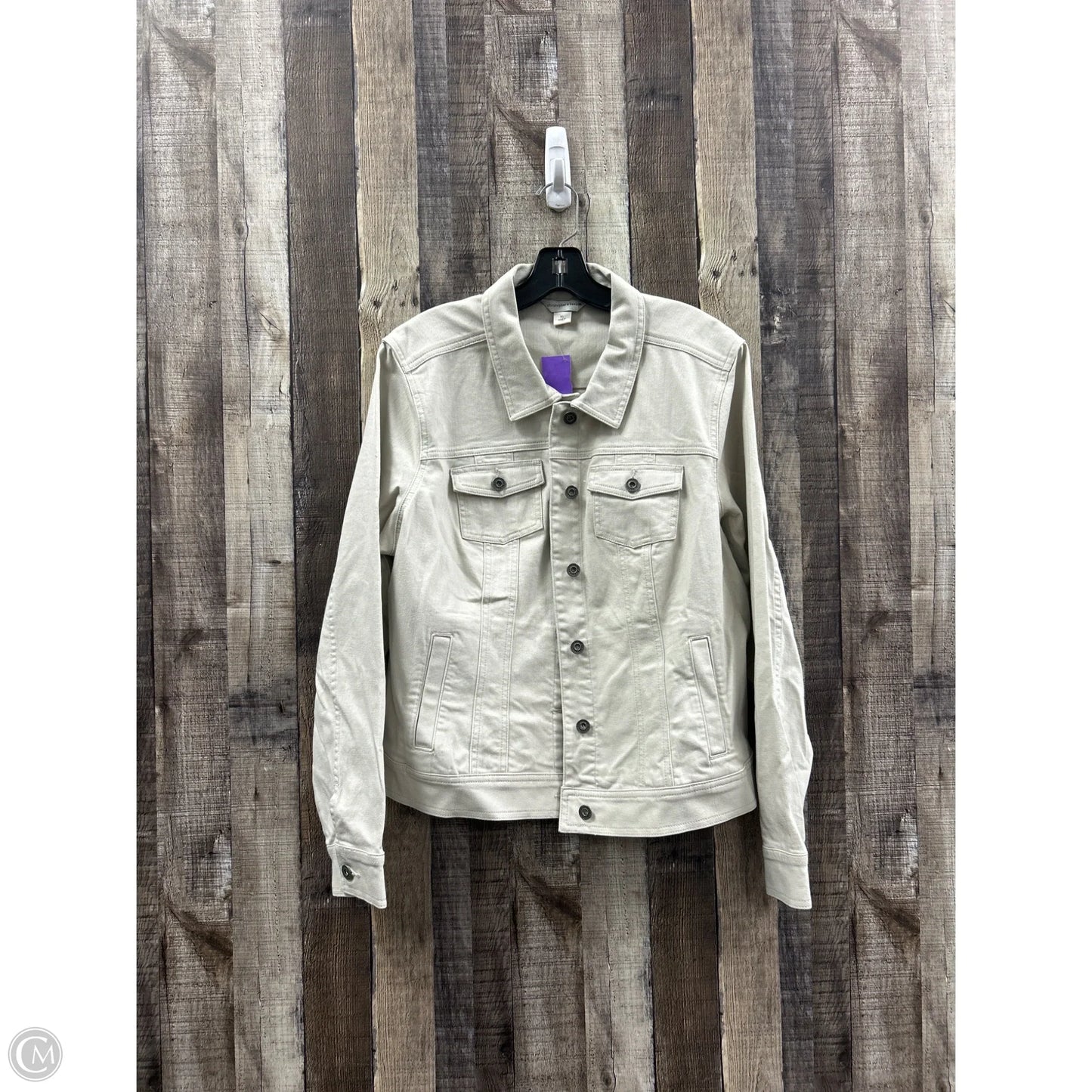 Jacket Denim By Christopher And Banks In Tan Denim, Size: Xl