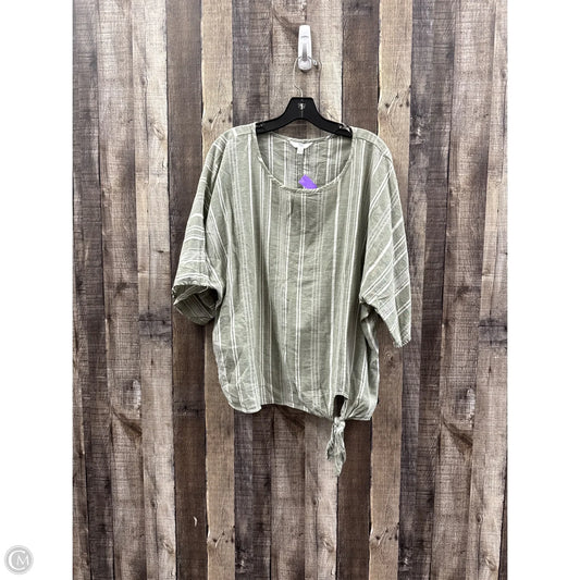 Top Short Sleeve By Time And Tru In Striped Pattern, Size: L