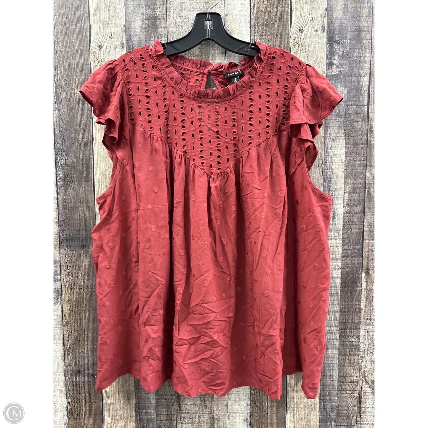 Top Sleeveless By Torrid In Maroon, Size: 3x