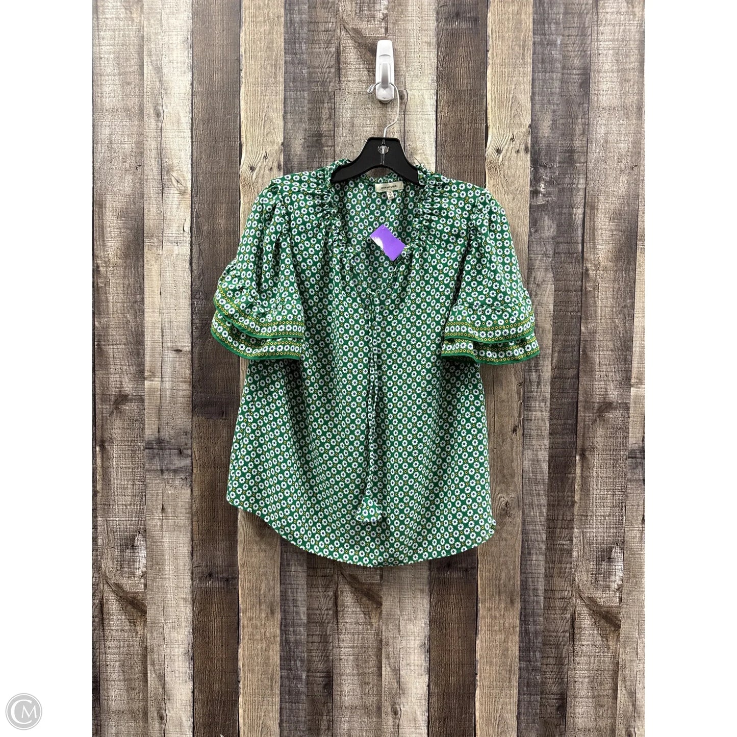 Top Short Sleeve By Max Studio In Green, Size: M