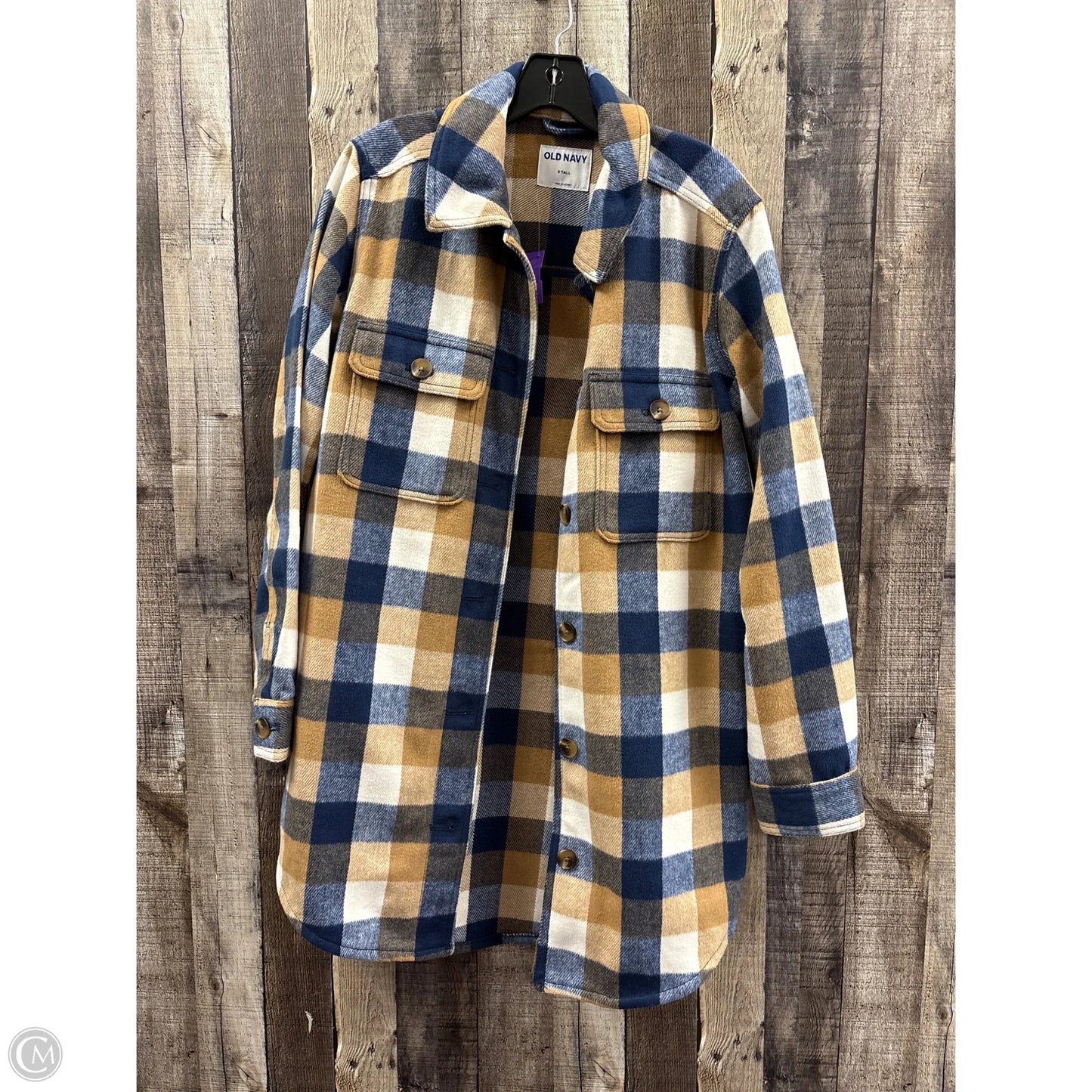 Jacket Shirt By Old Navy In Plaid Pattern, Size: S