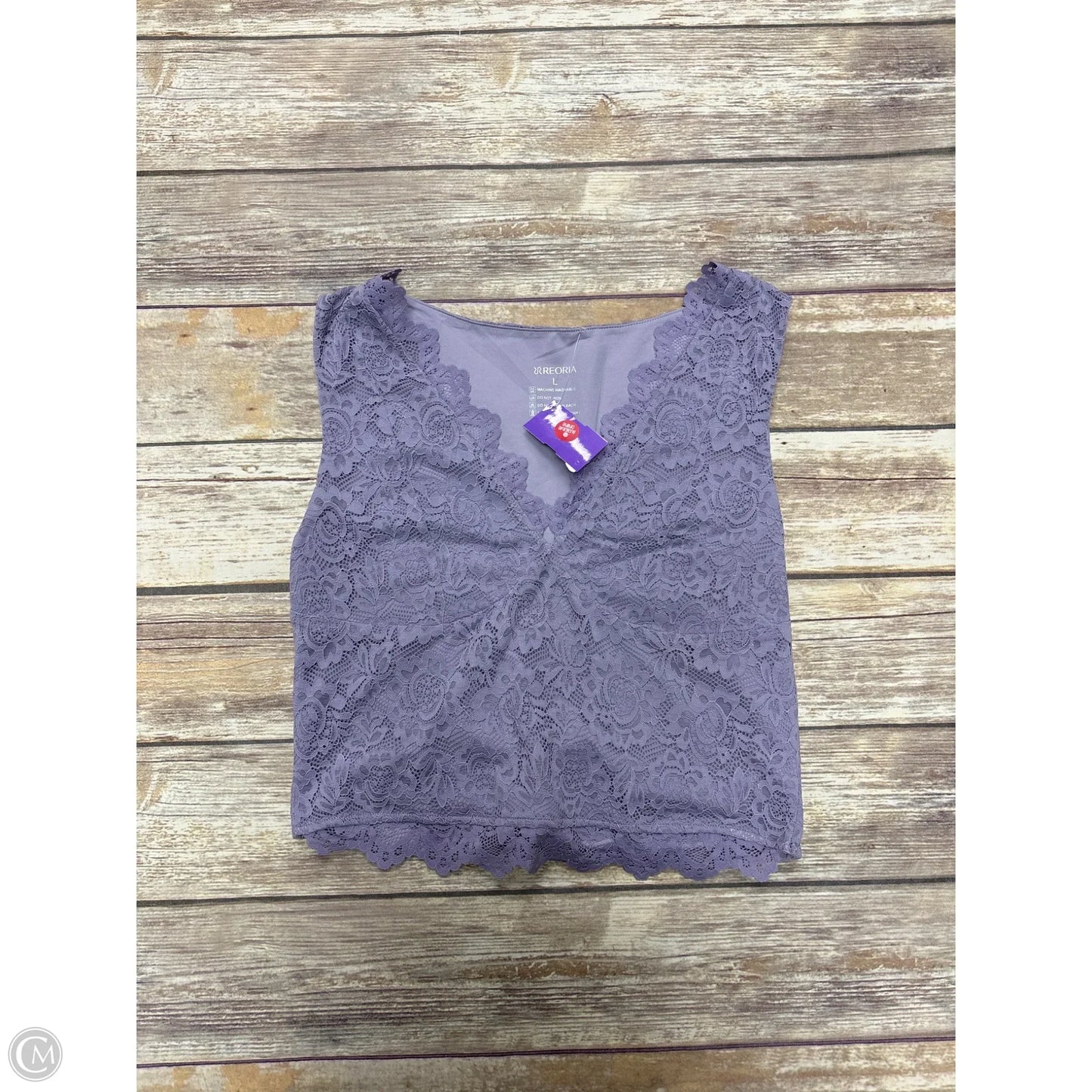 Top Sleeveless By Reoria In Purple, Size: L