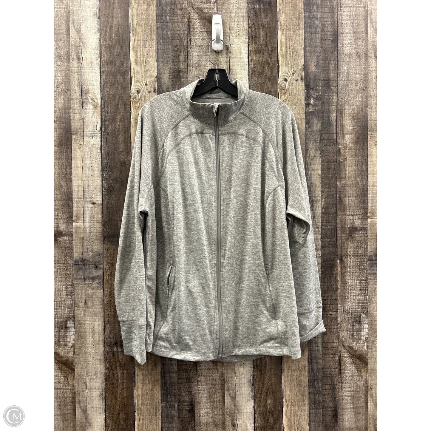 Athletic Jacket By Ideology In Grey, Size: 3x