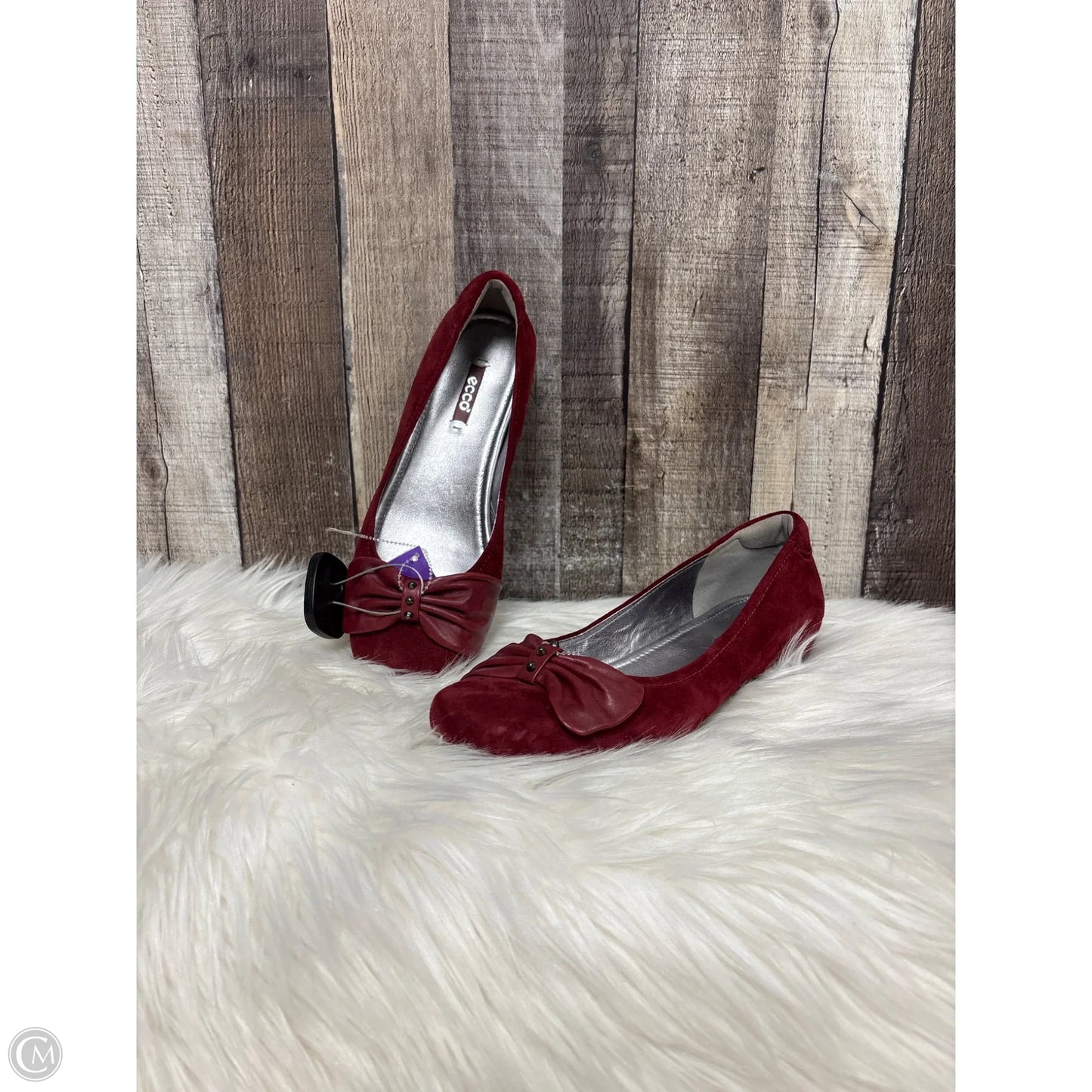 Shoes Flats By Ecco In Maroon, Size: 8