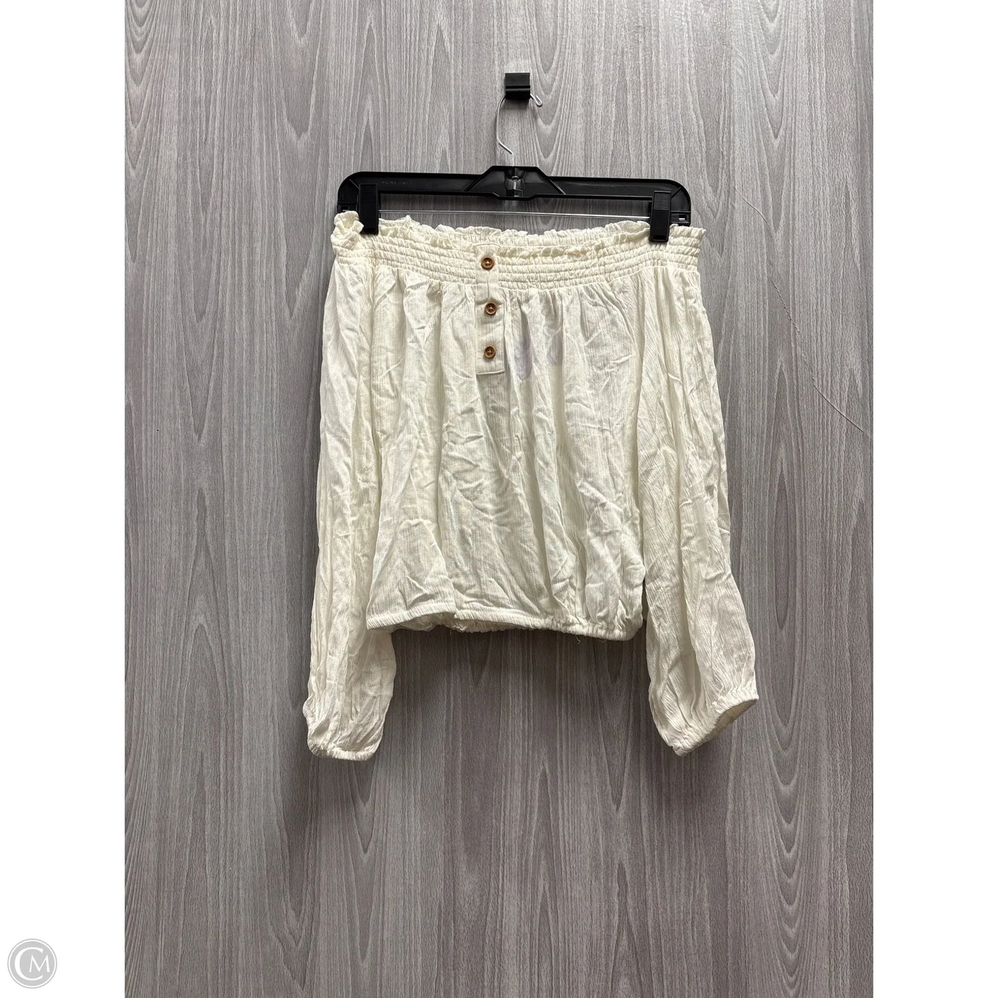 Top Long Sleeve By Vanilla Star In Ivory, Size: S