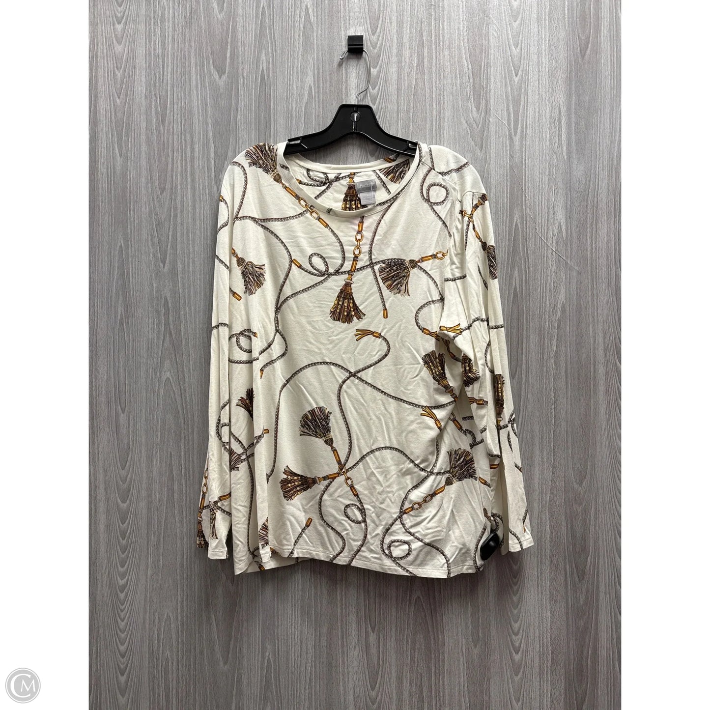 Top Long Sleeve By Chicos In Cream, Size: Xl