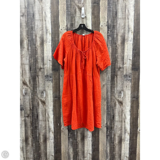 Dress Casual Midi By Old Navy In Orange, Size: L