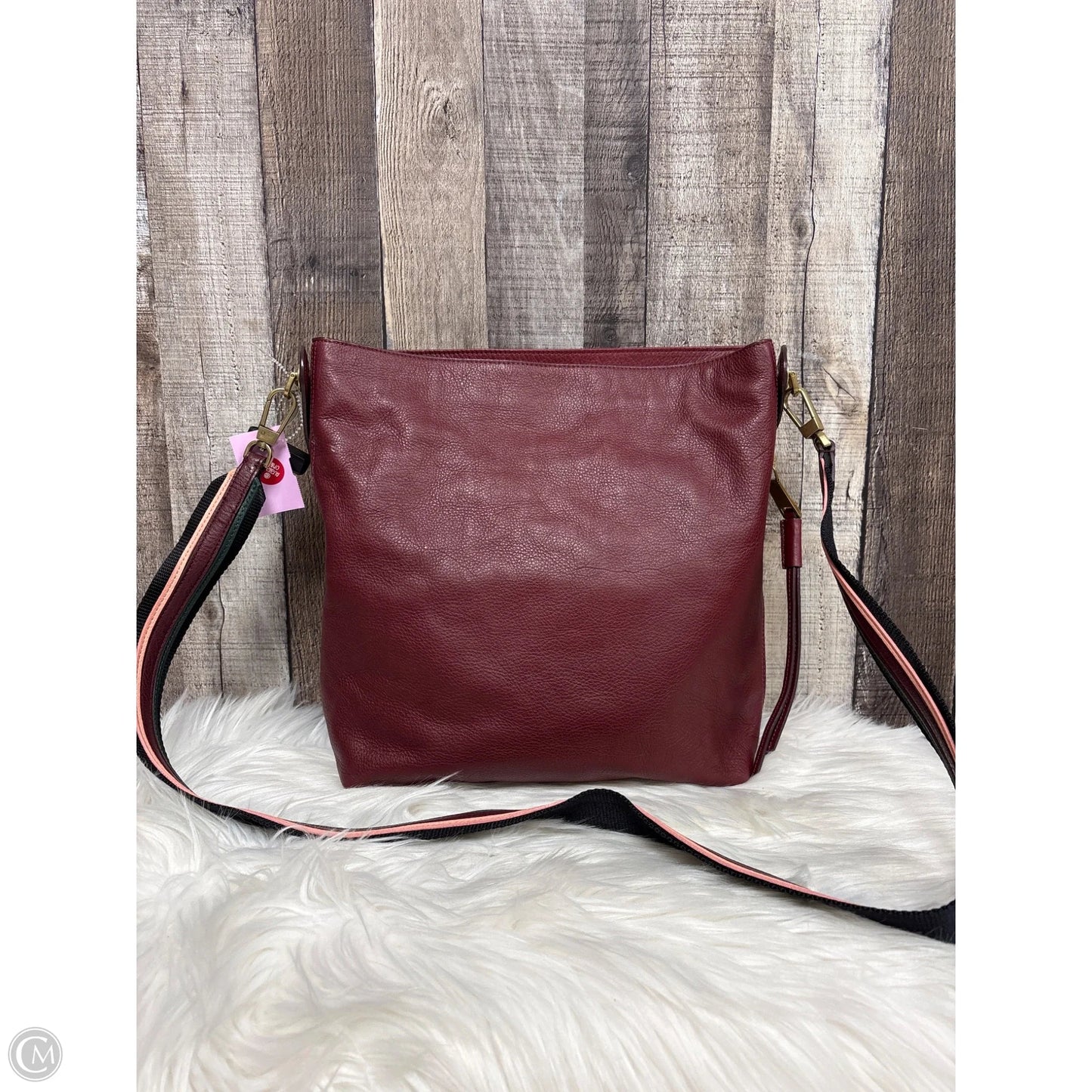 Handbag Leather By Fossil, Size: Large