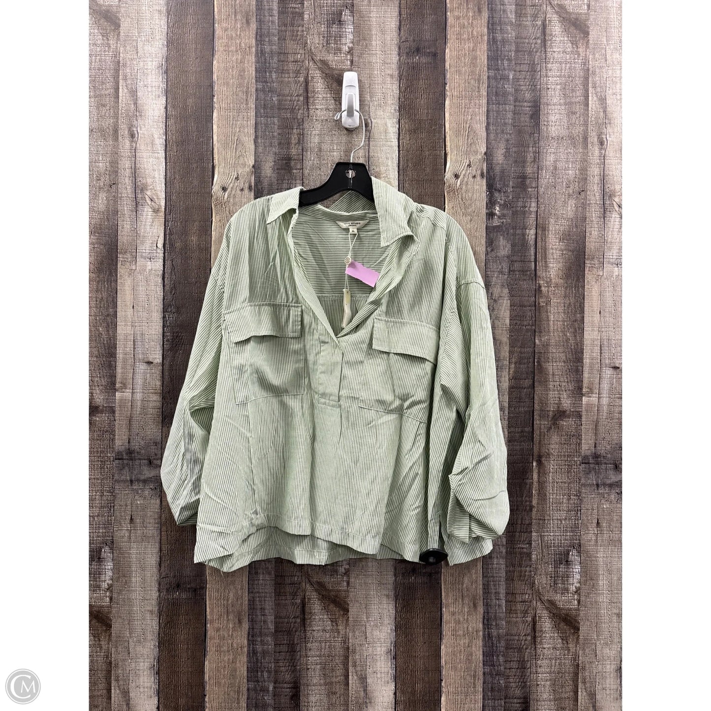 Top Short Sleeve By Max Studio In Striped Pattern, Size: Xl