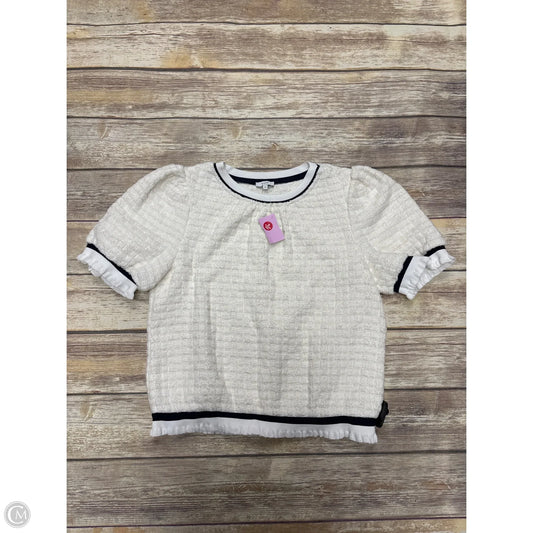 Sweater Short Sleeve By Voy In White, Size: S