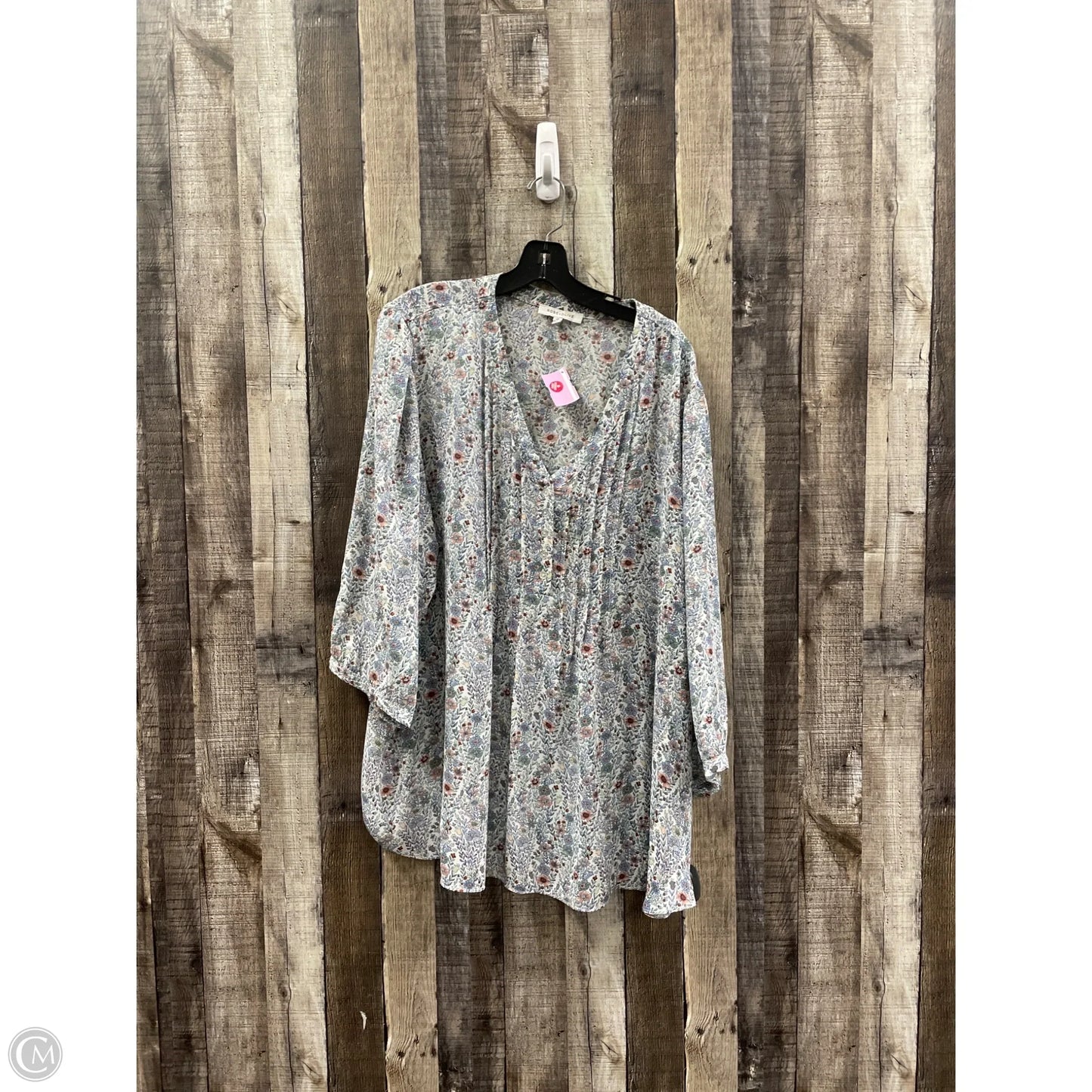 Top 3/4 Sleeve By Rose And Olive In Floral Print, Size: 3x