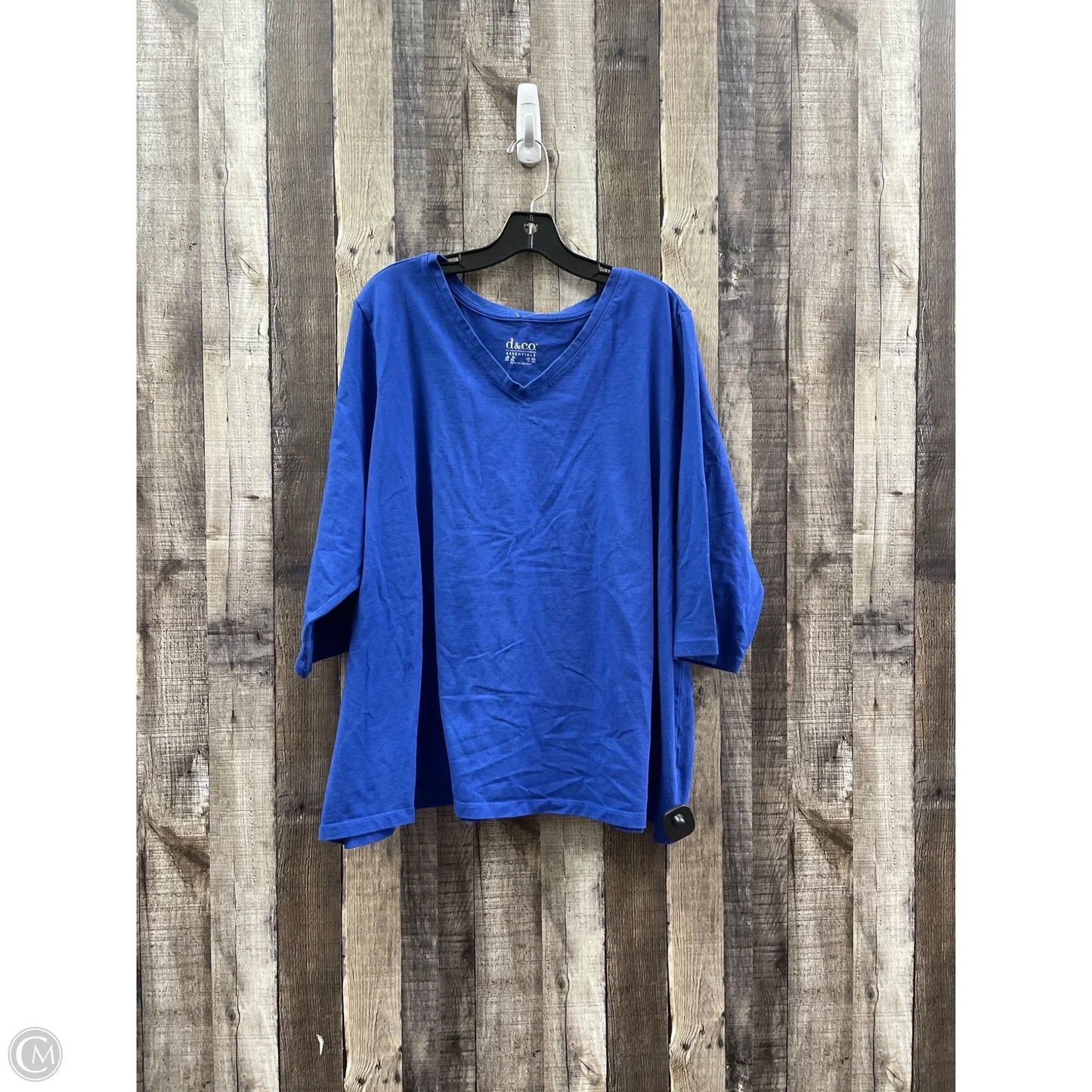Top Short Sleeve By D&co. In Blue, Size: 3x