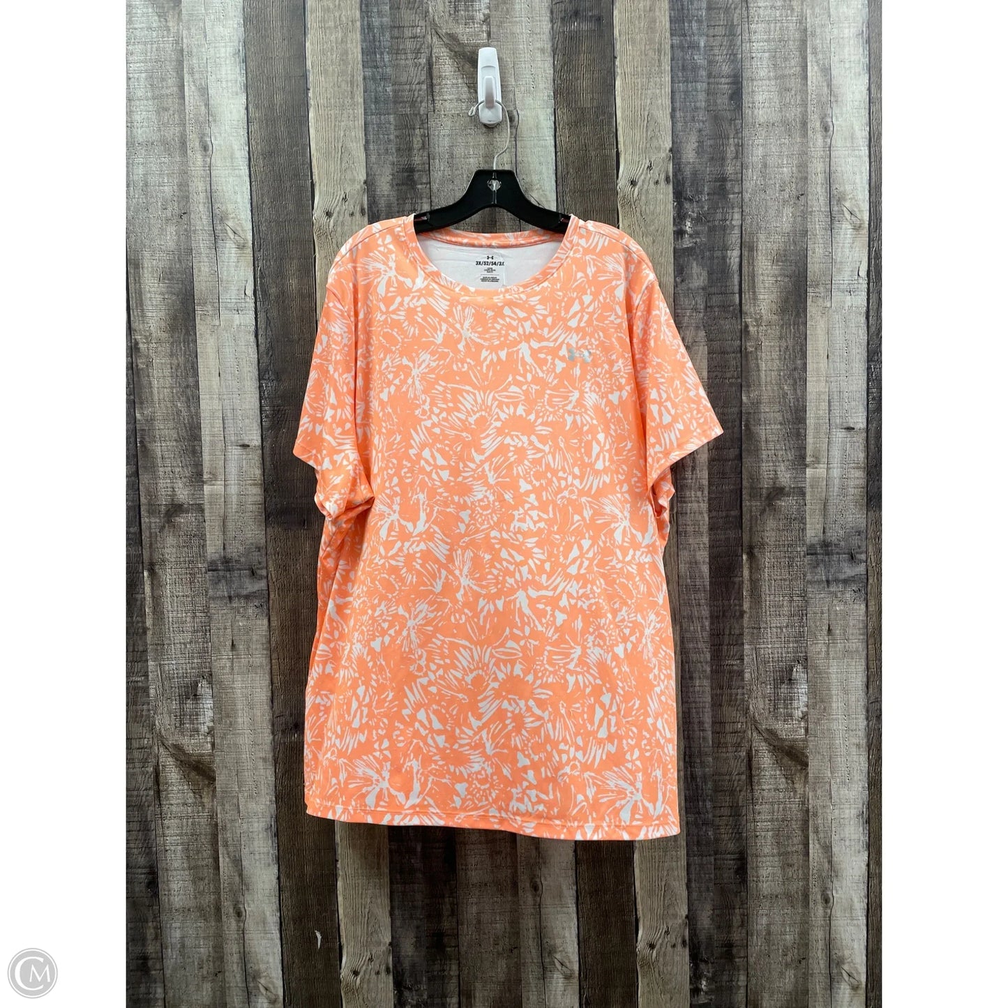 Athletic Top Short Sleeve By Under Armour In Orange, Size: 3x