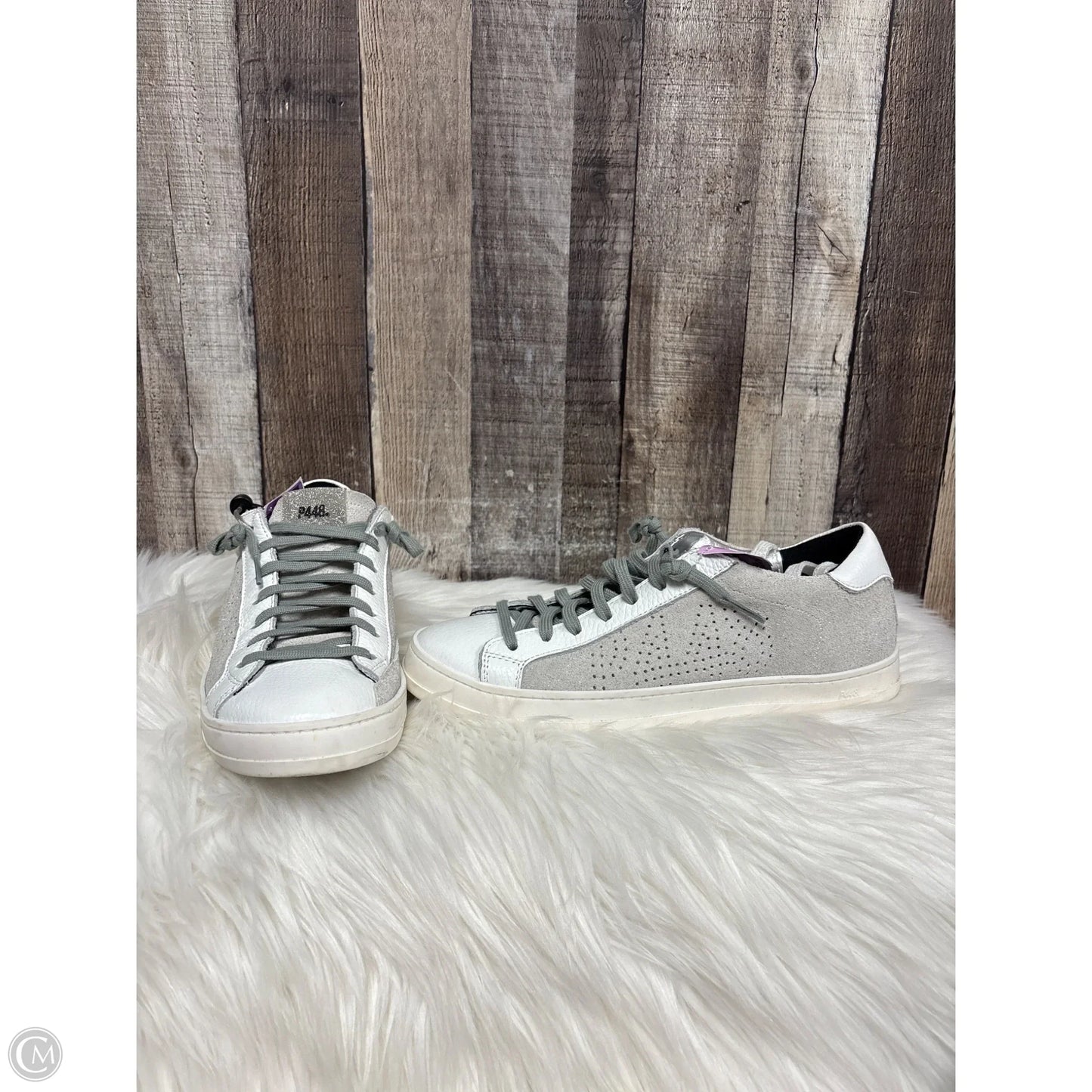 Shoes Sneakers By P448 In Grey & White, Size: 9