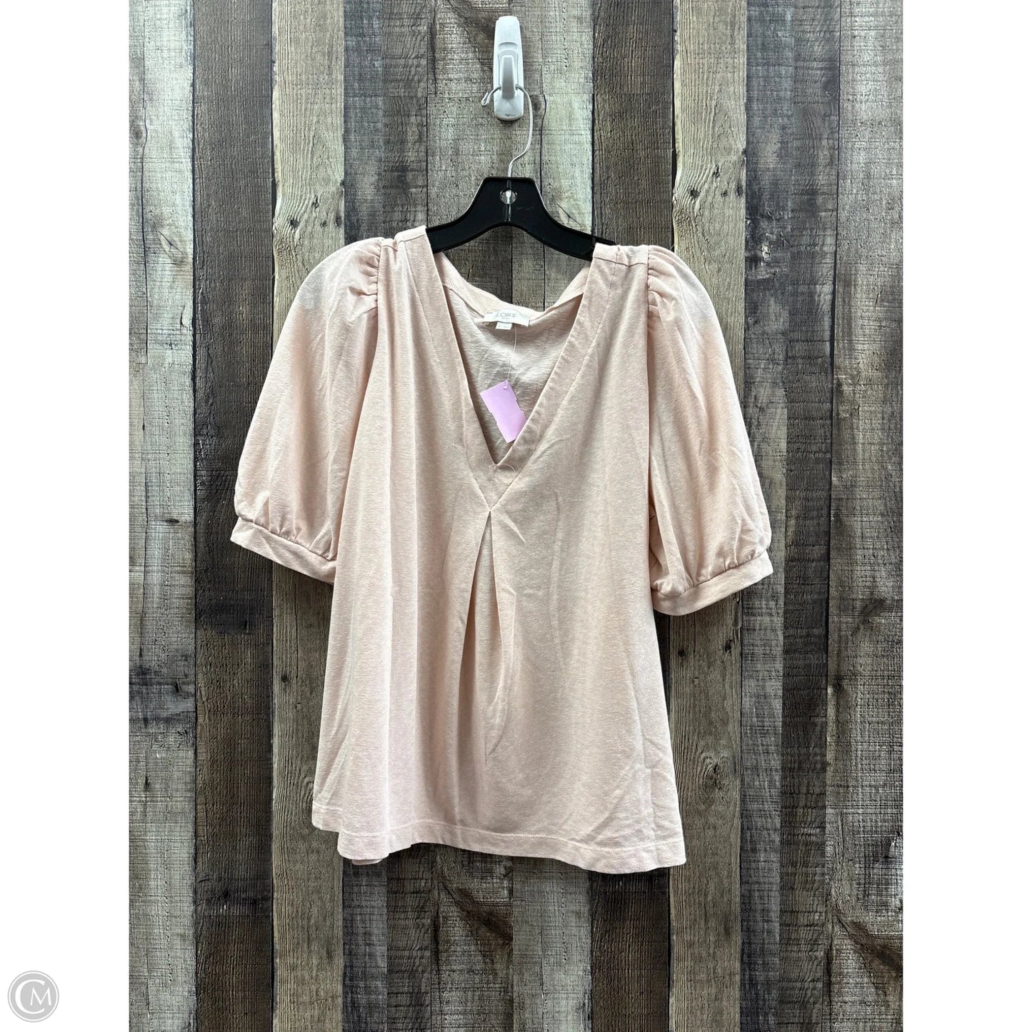 Top Short Sleeve By Loft In Pink, Size: Xl