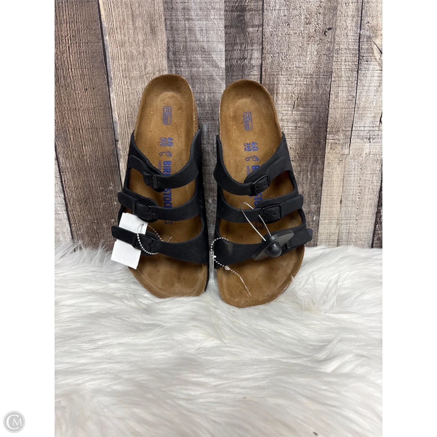 Sandals Flats By Birkenstock In Black, Size: 9