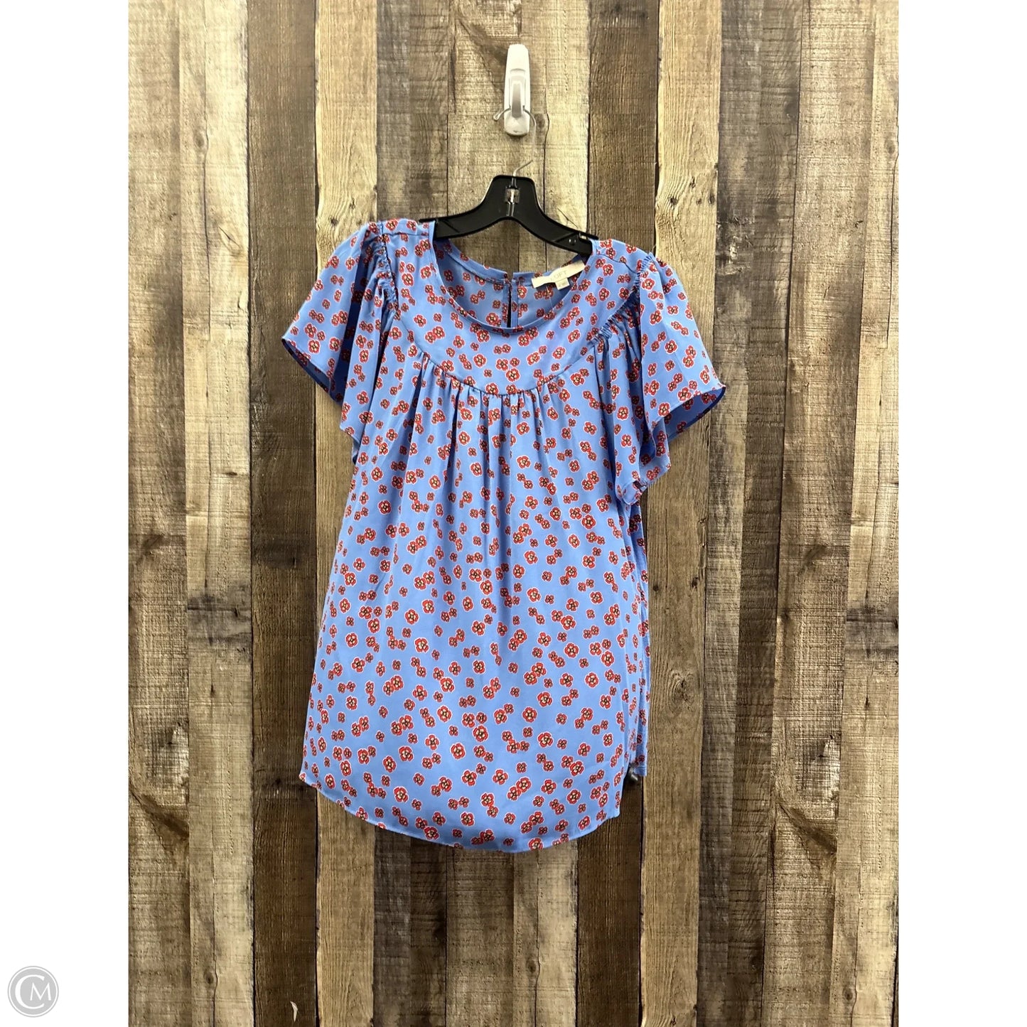 Top Short Sleeve By Loft In Blue, Size: M