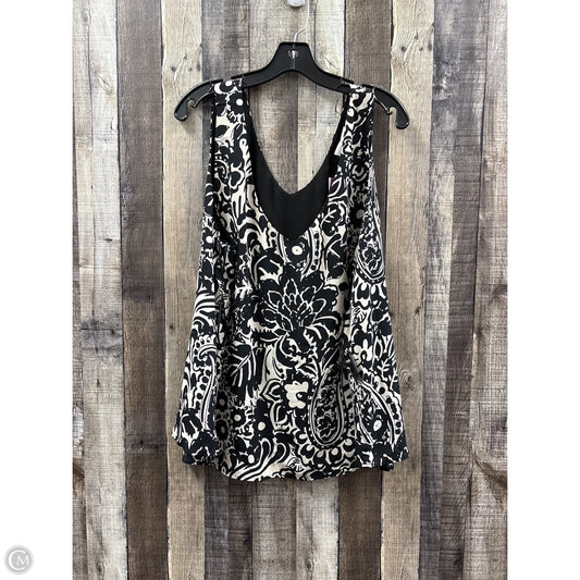 Top Sleeveless By Nine Britton In Black & Cream, Size: 1x