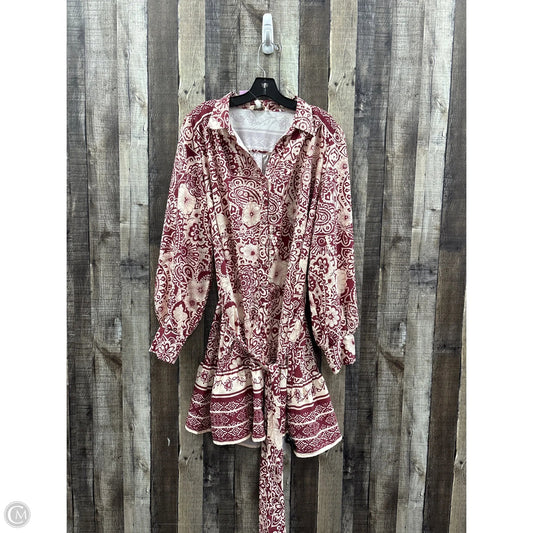 Dress Casual Short By Umgee In Cream & Red, Size: 1x