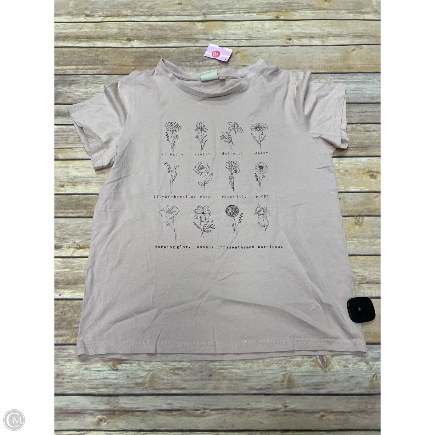 Top Short Sleeve By Cme In Pink, Size: S