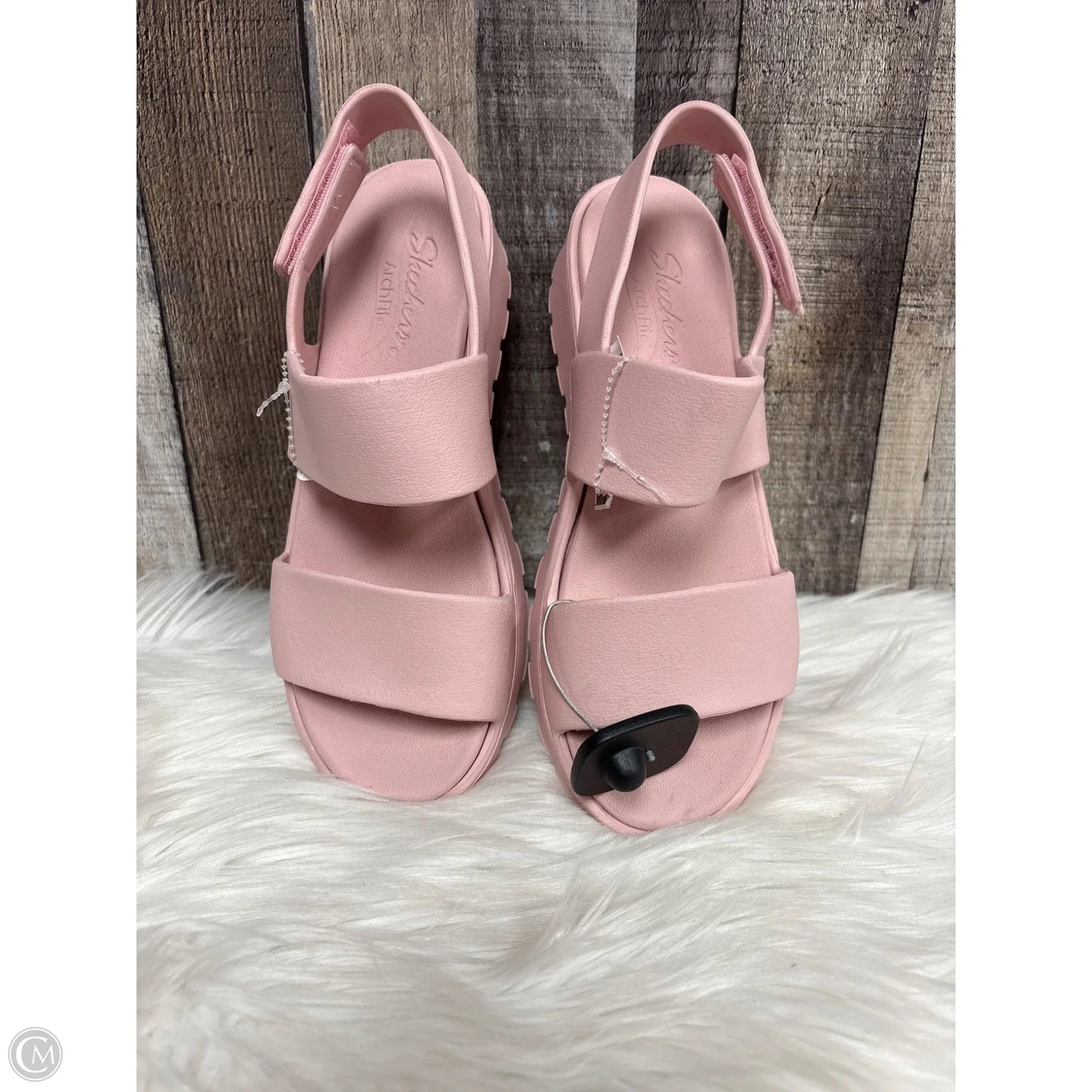Sandals Heels Wedge By Skechers In Pink, Size: 10