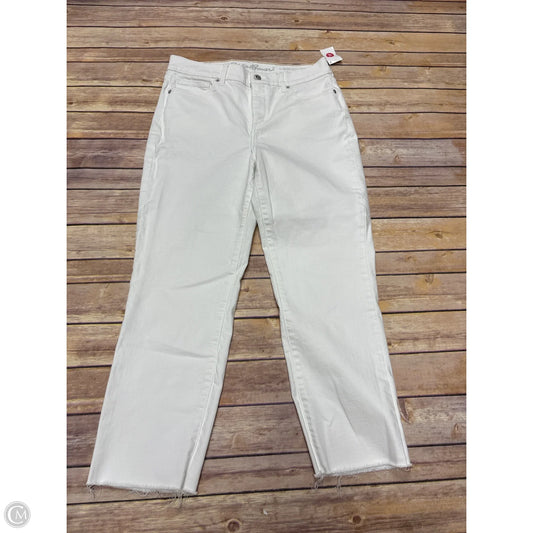 Jeans Cropped By Eddie Bauer In White Denim, Size: 8