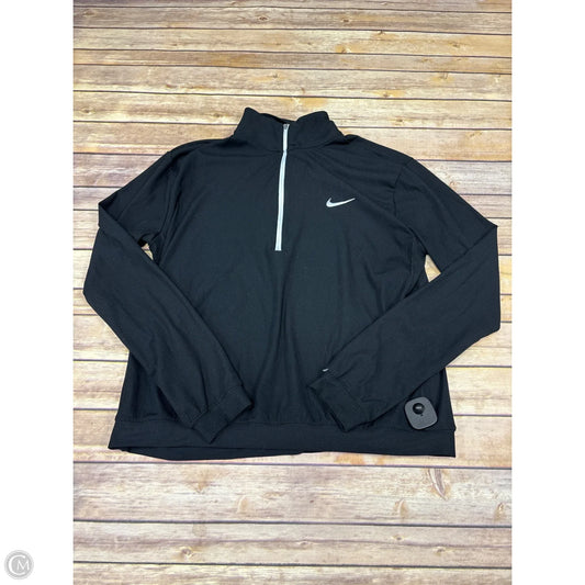 Athletic Top Long Sleeve Collar By Nike In Black, Size: Xl