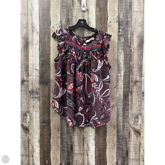 Top Sleeveless By Loft In Purple, Size: L
