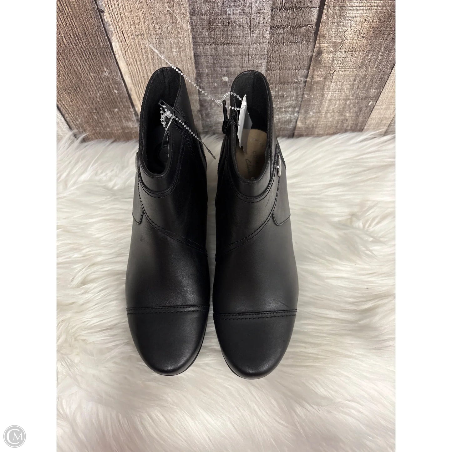 Boots Ankle Heels By Clarks In Black, Size: 7