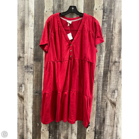 Dress Casual Short By Knox Rose In Red, Size: Xxl