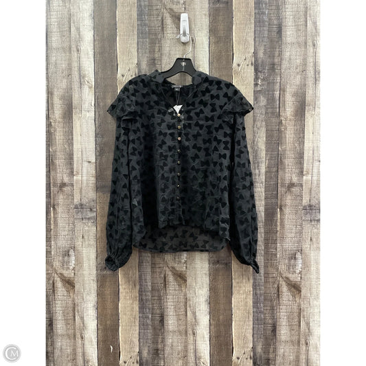 Blouse Long Sleeve By Ann Taylor In Black, Size: S
