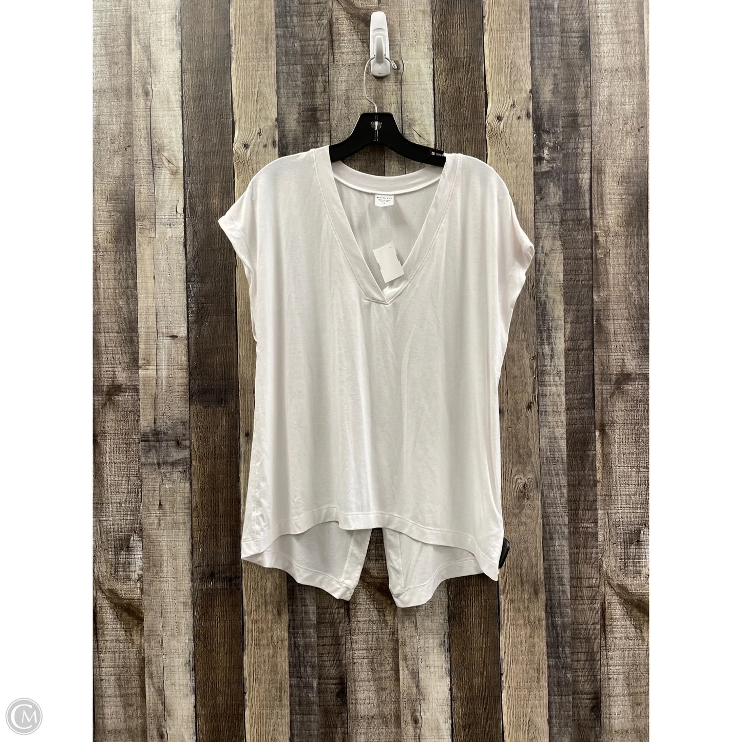 Athletic Top Short Sleeve By Athleta In White, Size: L