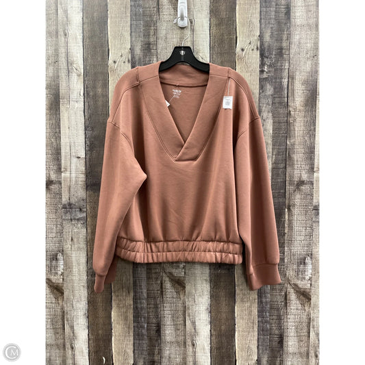 Athletic Top Long Sleeve Collar By Old Navy In Brown, Size: L