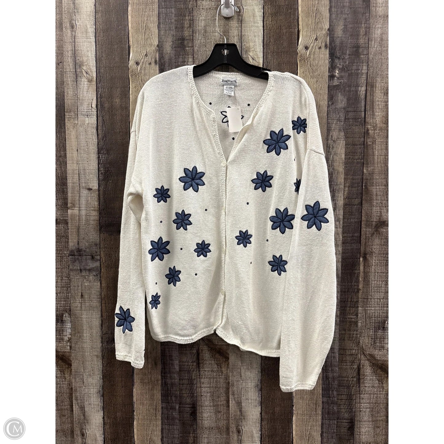 Cardigan By Bon Worth In White, Size: L