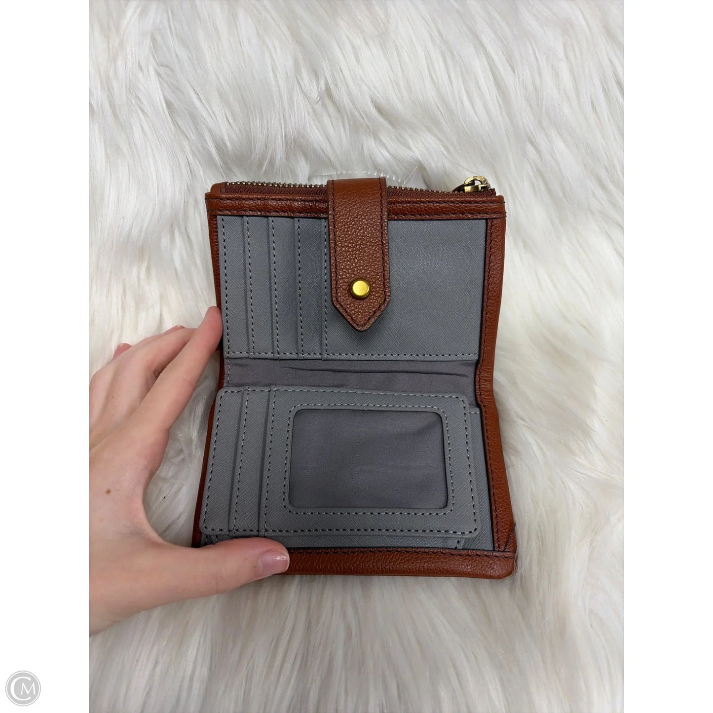 Wallet Leather By Fossil, Size: Small