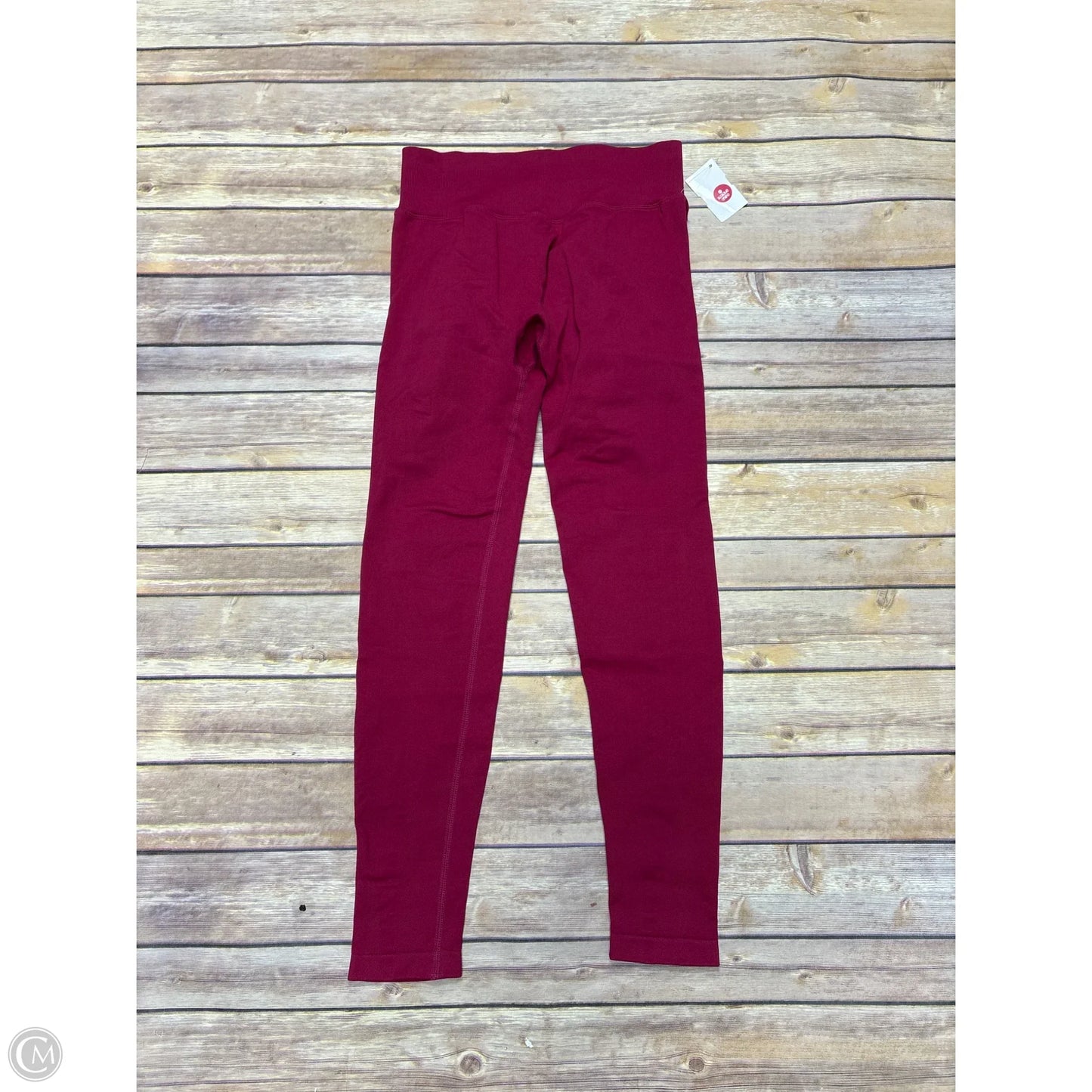 Athletic Leggings By Cmf In Maroon, Size: M