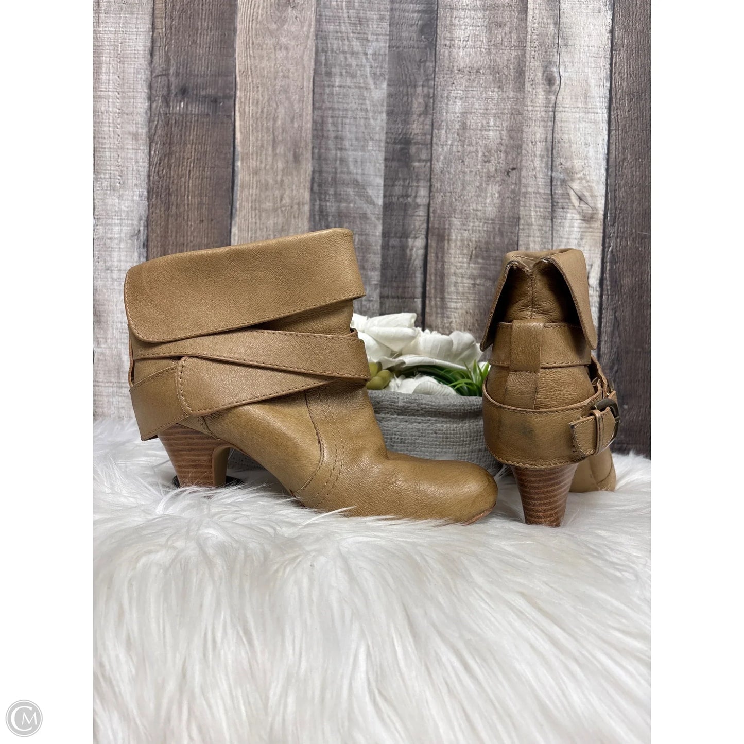 Boots Ankle Heels By Kelly And Katie In Tan, Size: 7