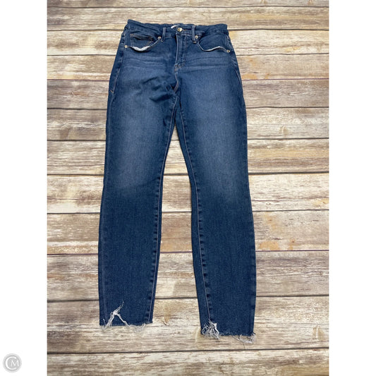 Jeans Skinny By Good American In Blue Denim, Size: 12