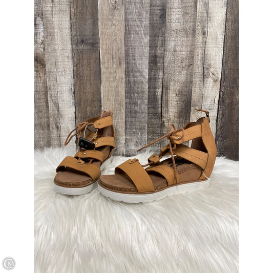Sandals Heels Wedge By Otbt In Brown, Size: 8