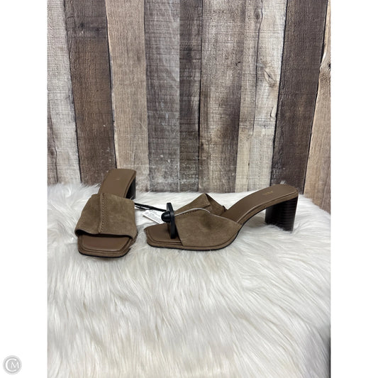 Sandals Heels Block By Zara In Taupe, Size: 7.5