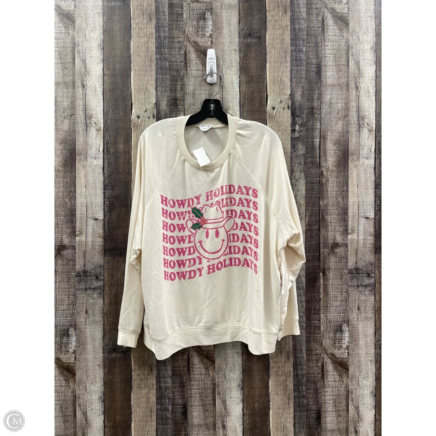 Top Long Sleeve By Arula In Cream, Size: 1x