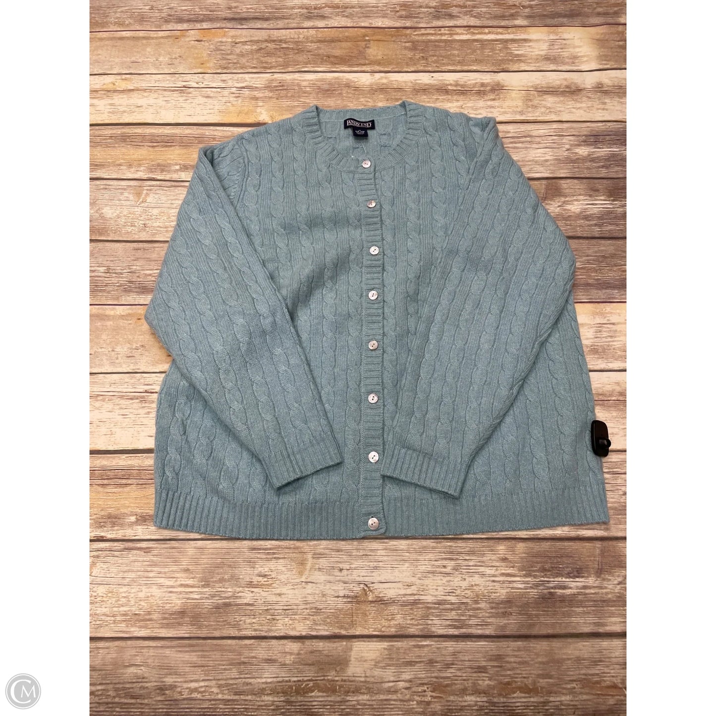 Cardigan By Lands End In Blue, Size: 1x