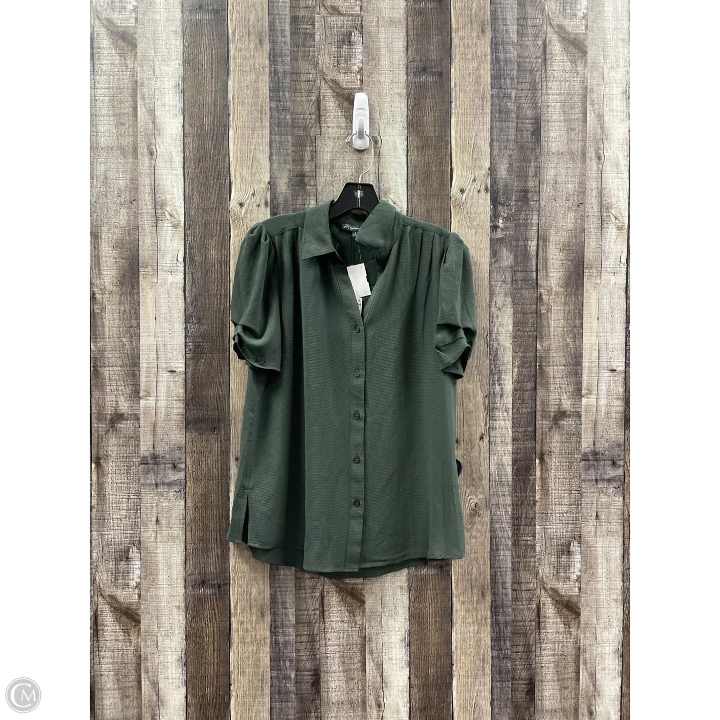 Top Short Sleeve By Adrianna Papell In Green, Size: S