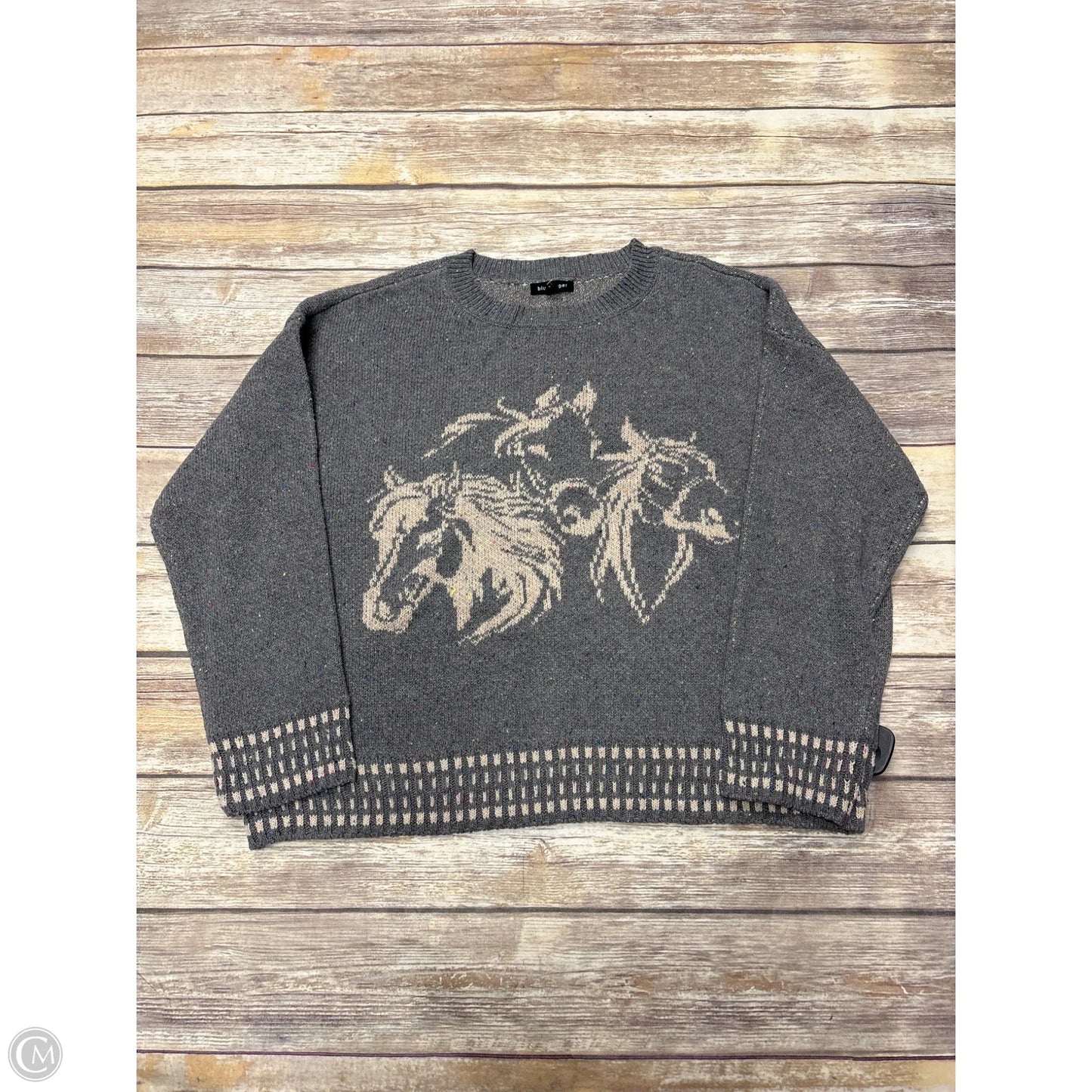 Sweater By Blu Pepper In Grey, Size: L